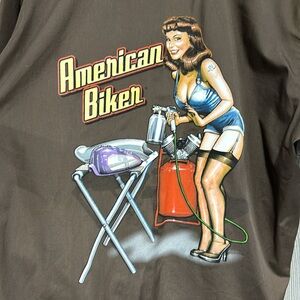 Dark Brown American Biker Work Shirt Size XL NWOT